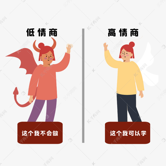 高低情商对比说话表情素材图片免费下载-千库网