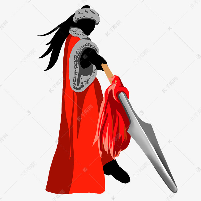 拿红缨枪古风人物