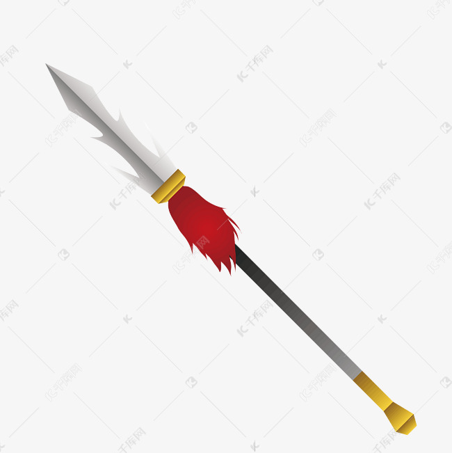 银色红缨枪武器