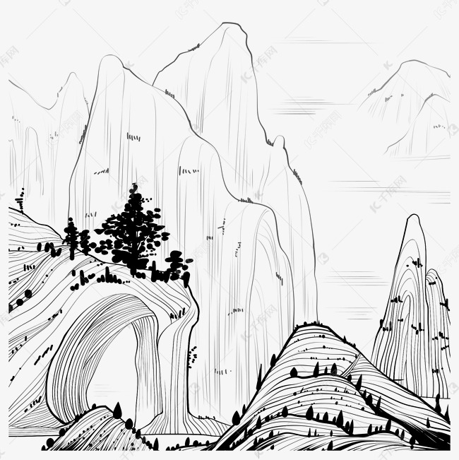 点线山水 风景 山水