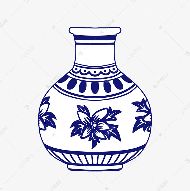古风青花瓷花瓶素材图片免费下载 高清装饰图案psd 千库网 图片编号