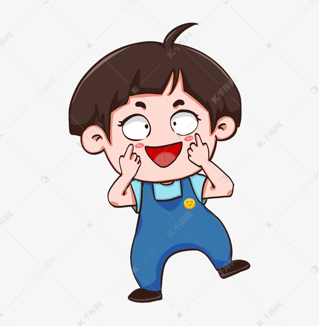 微笑开心治愈做鬼脸小男孩