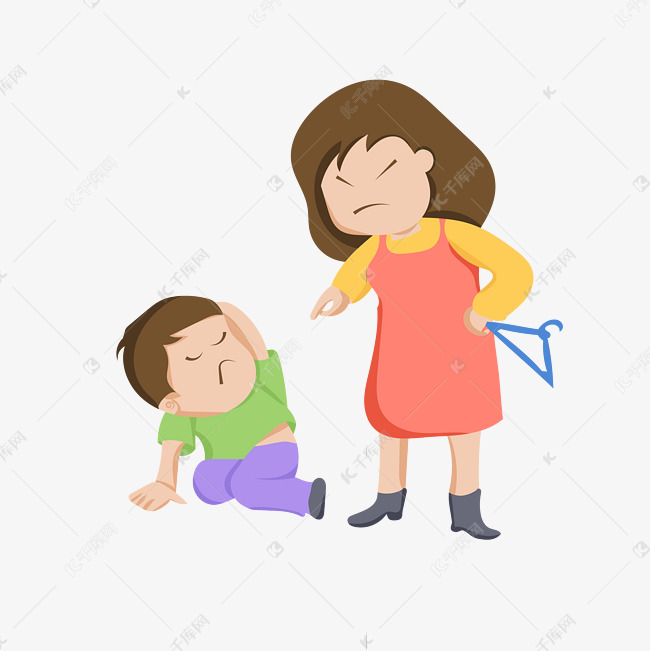 拿衣架打小孩的妈妈