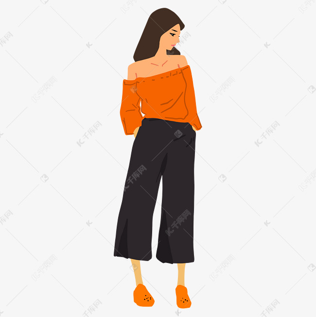春装穿阔腿裤的女孩