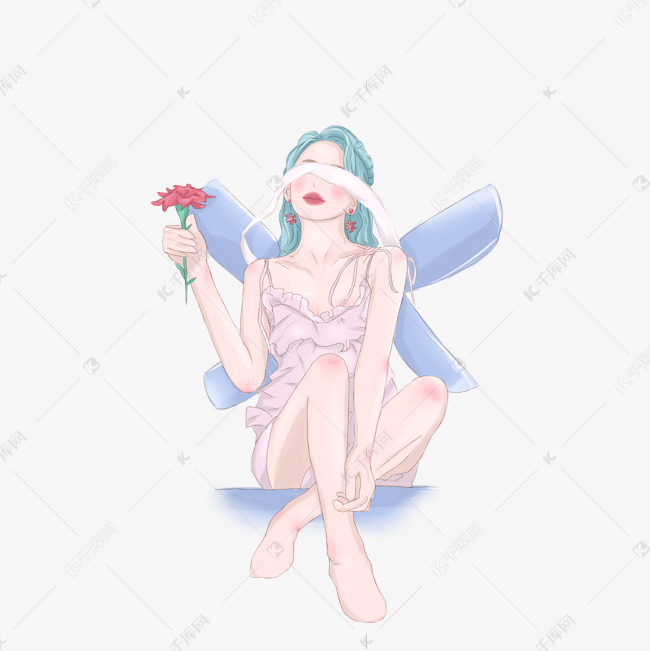 玫瑰少女春季人物花仙子花神小精