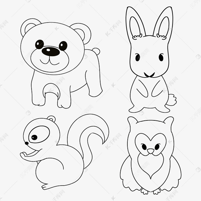线稿小动物小兔子
