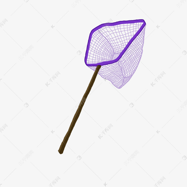 卡通手绘紫色捕虫网