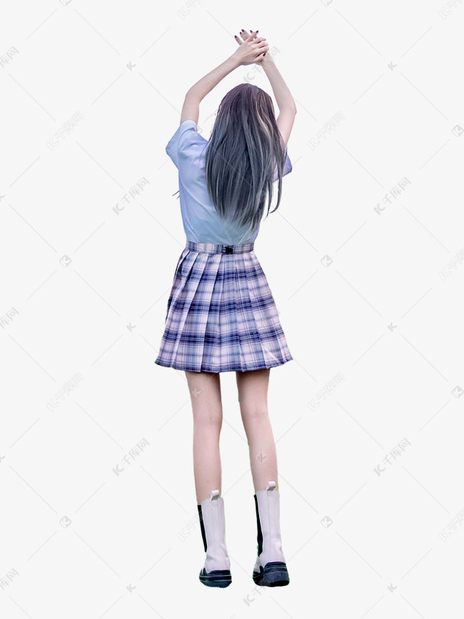 篮球场美女背影