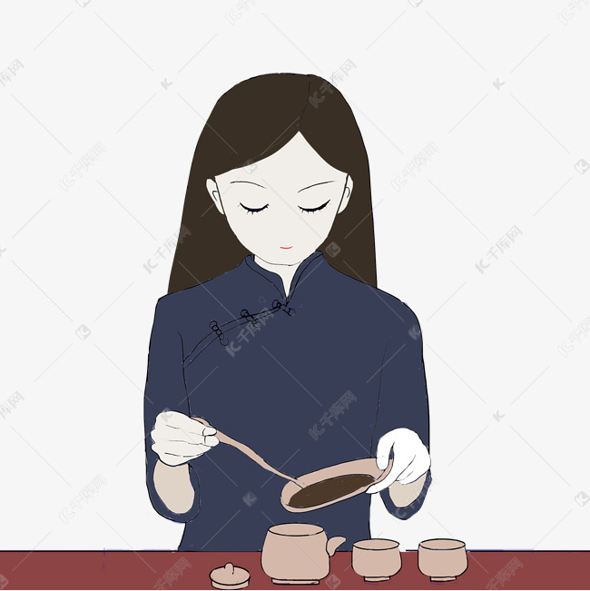 职业茶艺师人物泡茶
