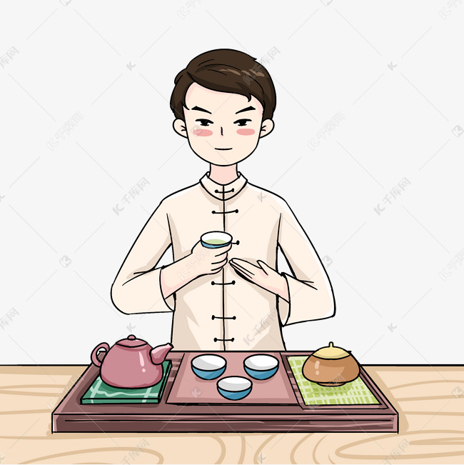 职业茶艺师人物泡茶
