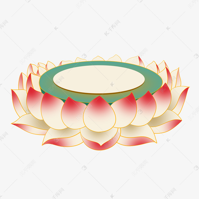 国潮莲花座坐莲蒲团素材图片免费下载-千库网