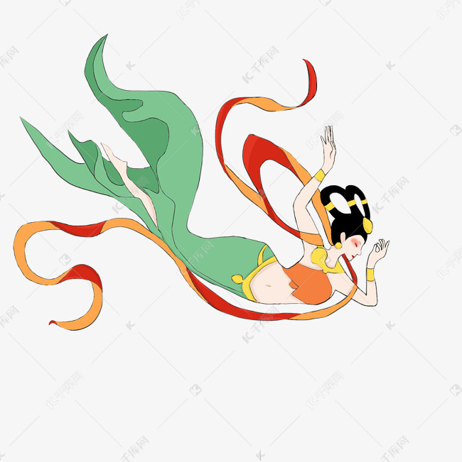 敦煌飞天仙女下凡人物中国文化