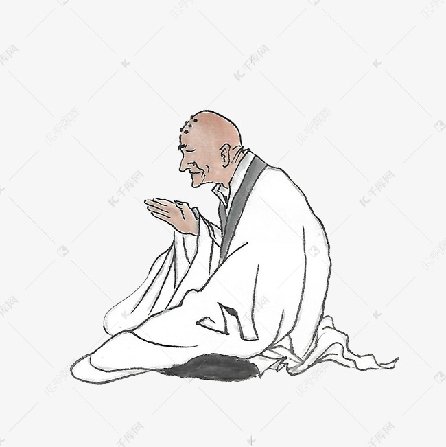 水墨佛教僧人