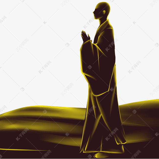 双手合十的僧侣