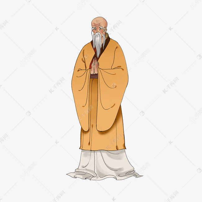 双手合十的僧侣