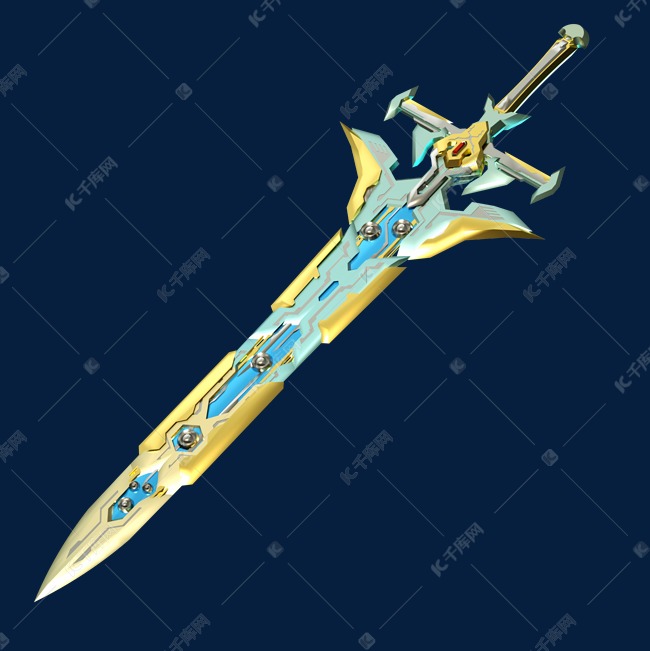 游戏电竞原画武侠立体刀剑兵器武器宝剑道具素材图片免费下载-千库网