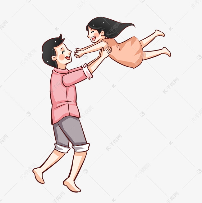 父亲节父女互动举高高