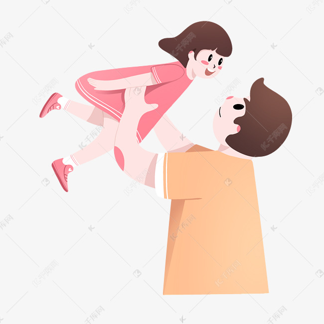 父亲节举高高的父女