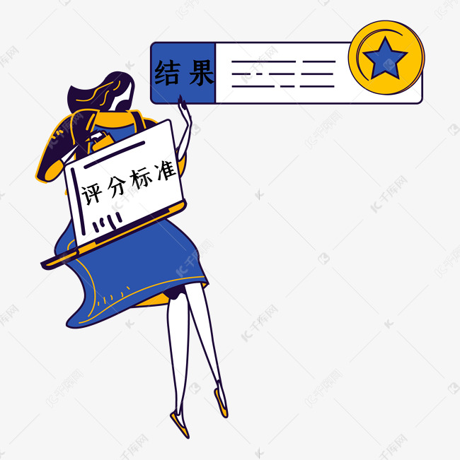 商务线描评分标准结果人物装饰