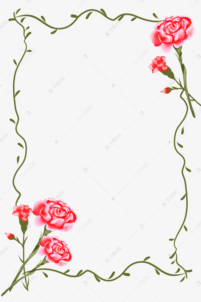 母亲节花朵边框