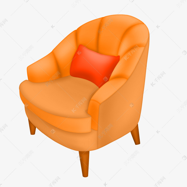 橘色单人沙发