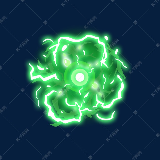 绿色电流攻击特效动漫素材图片免费下载-千库网