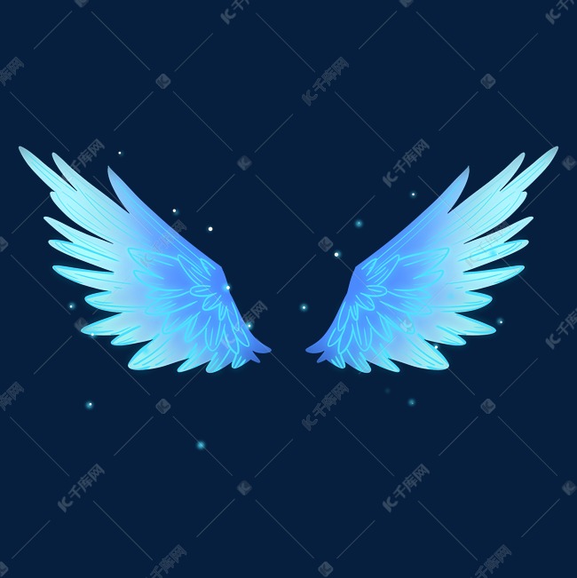 蓝色科技风翅膀