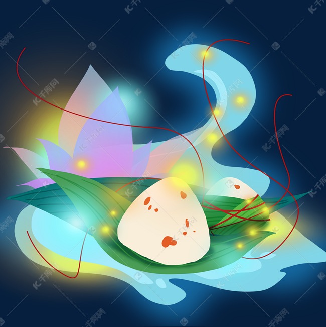 端午荧光发光端午节粽子