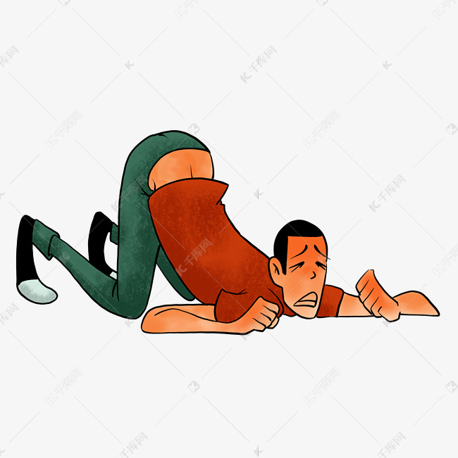 中暑趴地上的男人