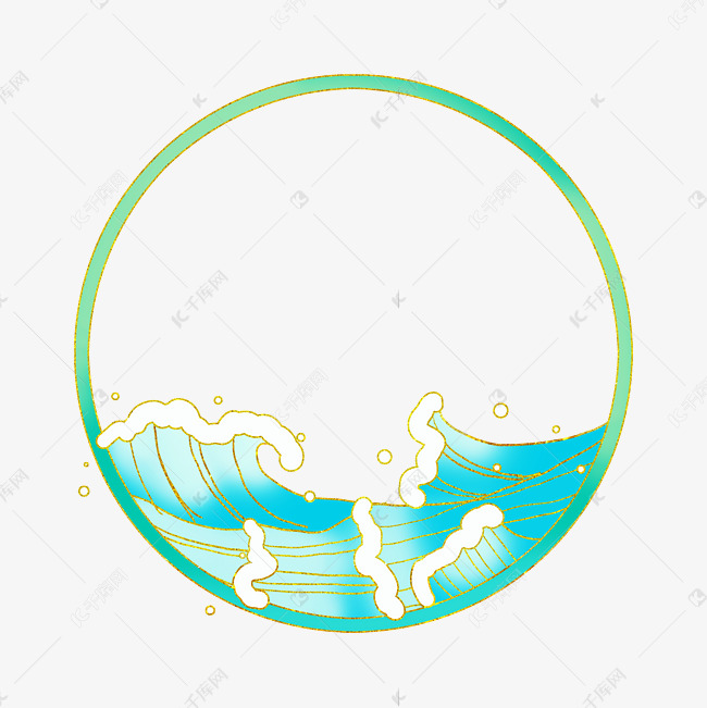 海浪浪花边框