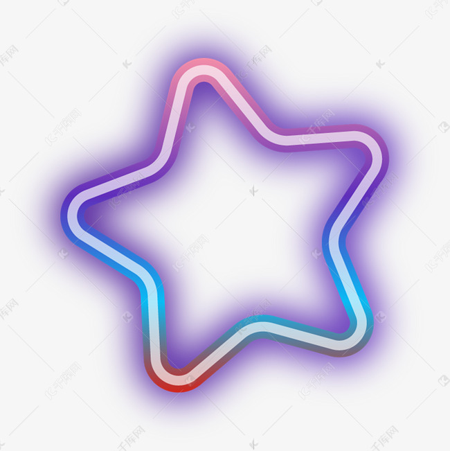 霓虹渐变五角星边框