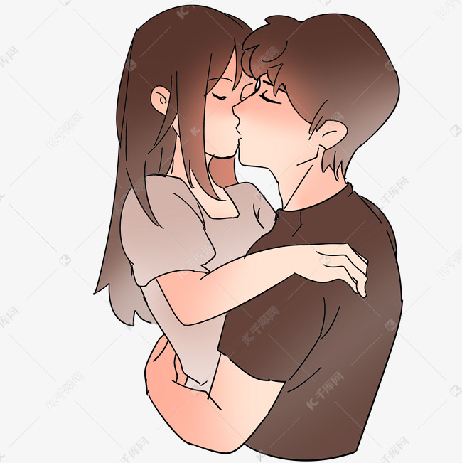 动漫情侣头像拥抱 kiss图片