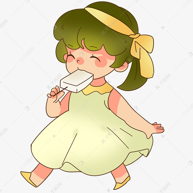 海边吃雪糕的女孩