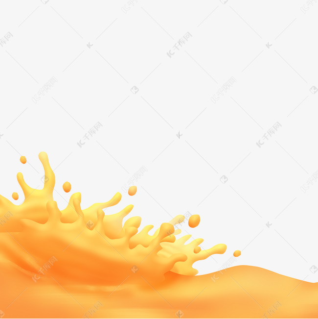 溅起的黄色液体素材图片免费下载 高清装饰图案psd 千库网 图片编号