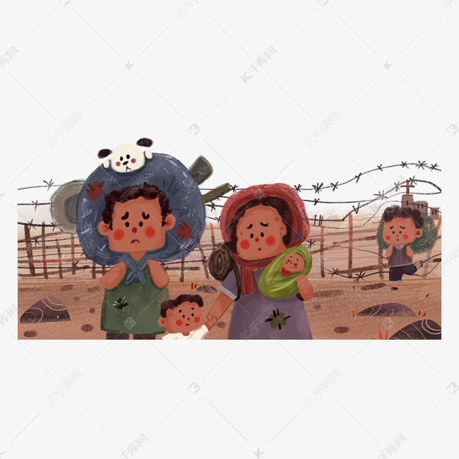 世界难民日之逃难的人