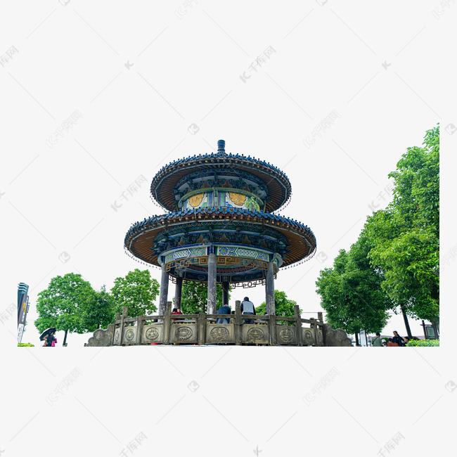 古风圆亭初夏亭子公园