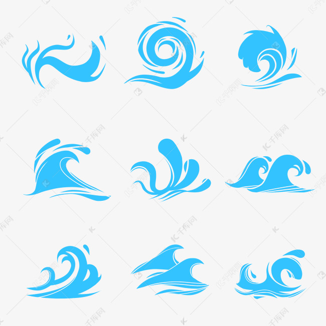 海浪波浪图标套图素材图片免费下载-千库网