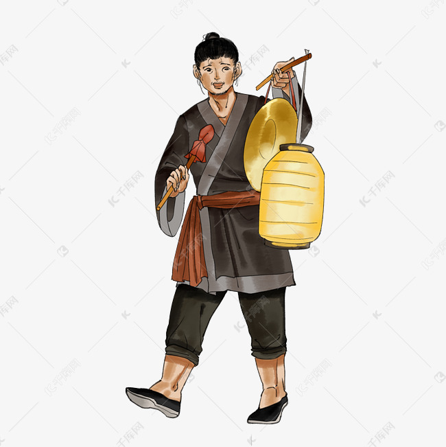 古代拿灯笼的更夫