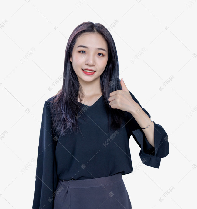 196728196728)白领女青年手势加油素材2021-06-09发布,千库图片素材