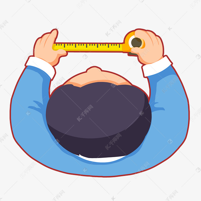 俯视工人测量长度