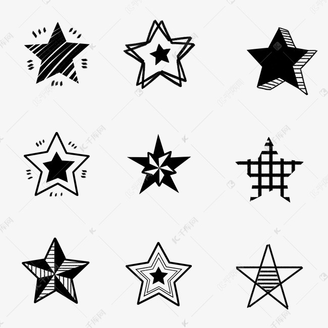 线描星星套图