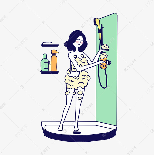 沐浴洗澡女孩