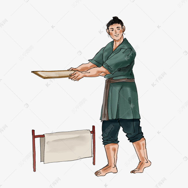 古代人物造纸人