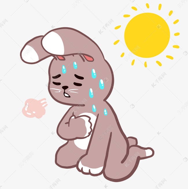 炎热酷暑热晕兔子