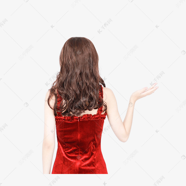 背影头像穿红裙子图片
