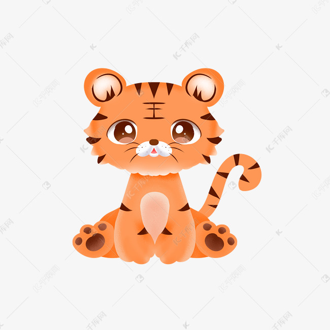 Q版动物老虎素材图片免费下载 高清卡通手绘psd 千库网 图片编号