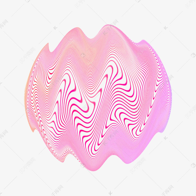 圆形粉彩色音浪波