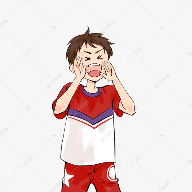欢呼呐喊男孩
