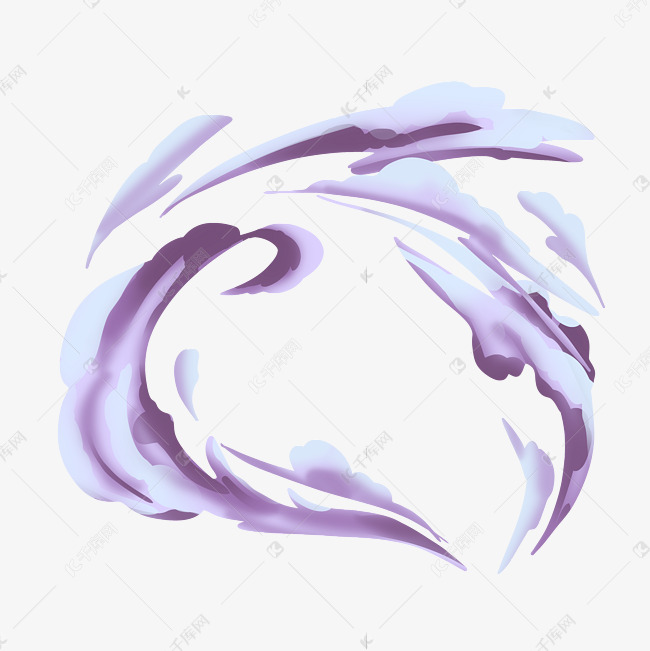 紫色动漫特效云气流