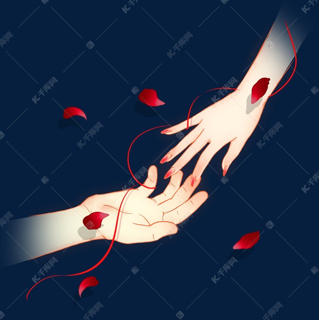 七夕牵手红线玫瑰花瓣